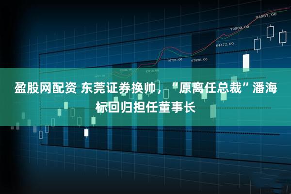 盈股网配资 东莞证券换帅，“原离任总裁”潘海标回归担任董事长